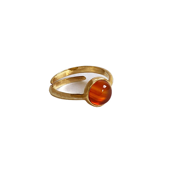 Orange stone gold ring