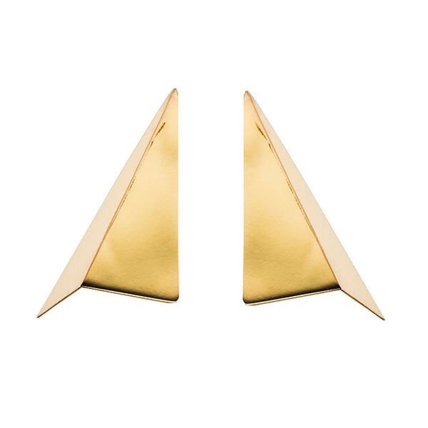 Sculptural gold earrings