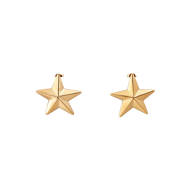 Star gold earrings