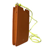 Phone case in textured leather, Tan