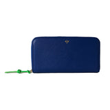 Zip-around Wallet in textured leather, Blue