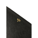 Zip-around Wallet in textured leather, Black