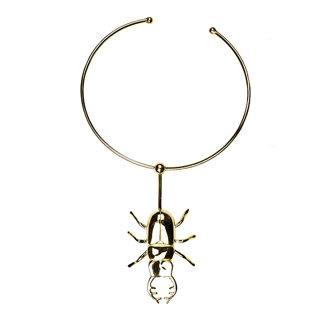 Scarab gold necklace