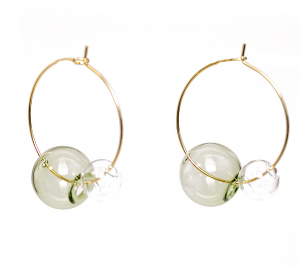 Bubble earrings, double hoops