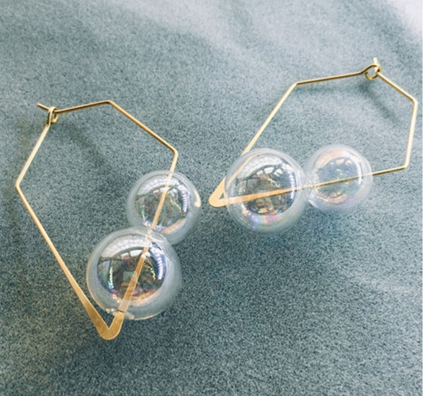 Bubble earrings, geometric