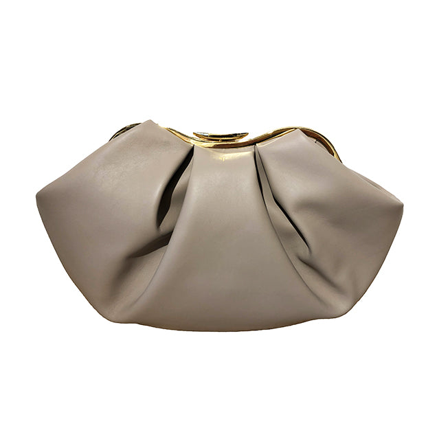 Taupe clutch bag